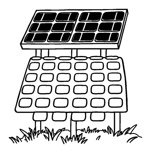 Solar Panel Array colouring page — free printable for kids