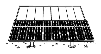 Solar Panel Array Colouring Page (Kids, Standard)