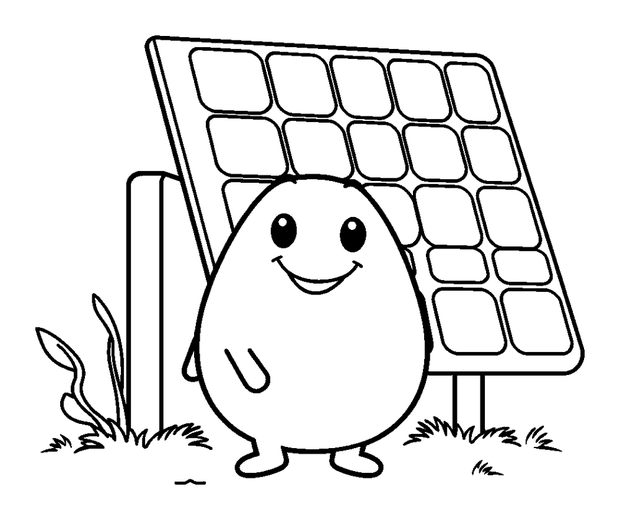 Solar Panel Array colouring page — free printable for toddlers