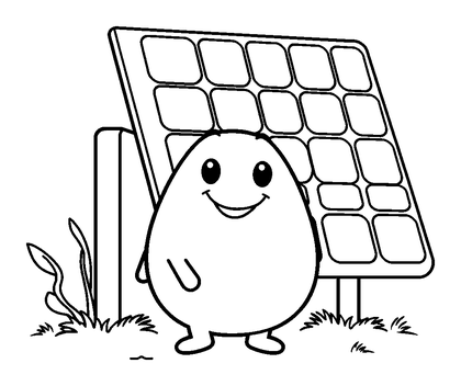 Solar Panel Array Colouring Page (Toddler, Bold & Easy)