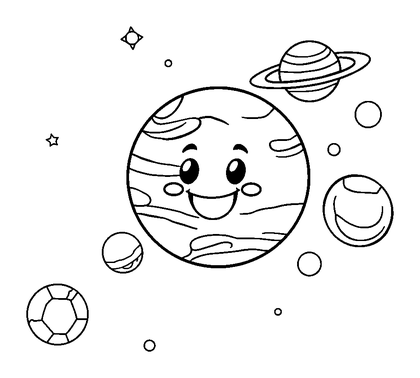Solar System Colouring Page (Kids, Standard)