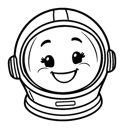 Space Helmet Colouring Page (Kids, Bold & Easy)