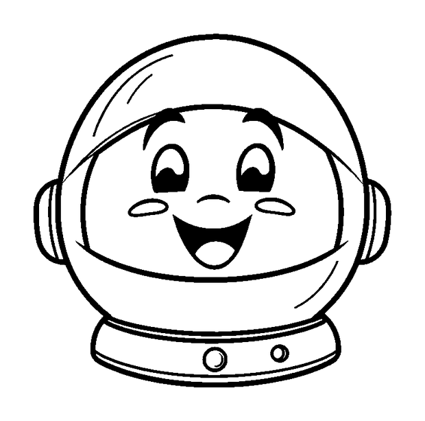 Space Helmet colouring page — free printable for kids