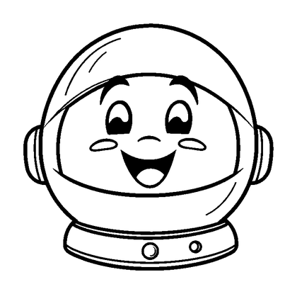 Space Helmet Colouring Page (Kids, Standard)
