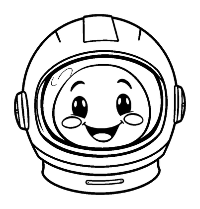 Space Helmet Colouring Page (Toddler, Bold & Easy)