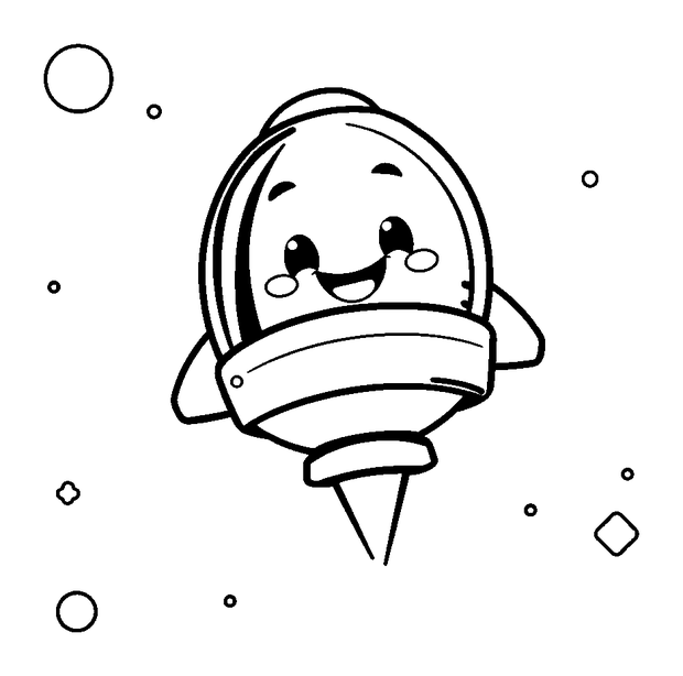 Space Probe colouring page — free printable for toddlers