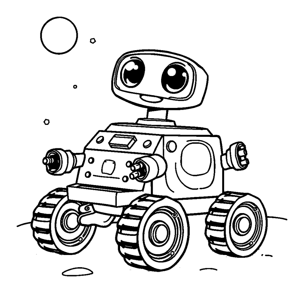 Space Rover colouring page — free printable for kids