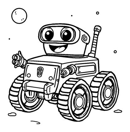 Space Rover Colouring Page (Kids, Standard)