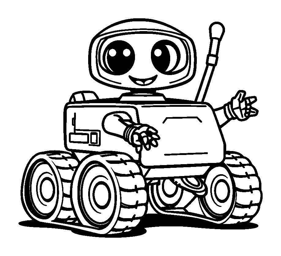 Space Rover colouring page — free printable for toddlers