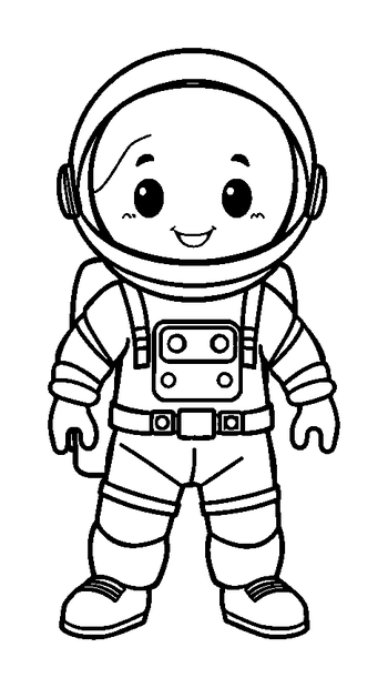 Space Suit colouring page — free printable for kids