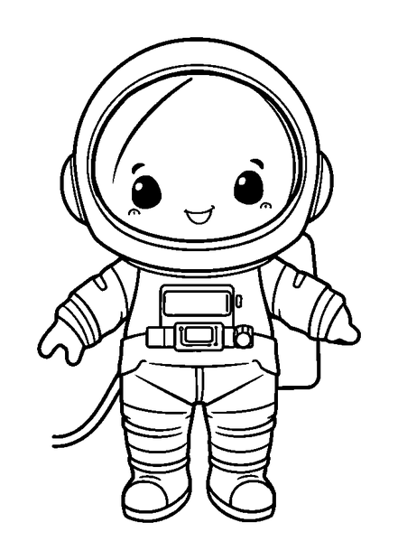Space Suit colouring page — free printable for kids