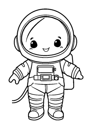 Space Suit Colouring Page (Kids, Standard)