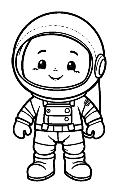 Space Suit colouring page — free printable for toddlers