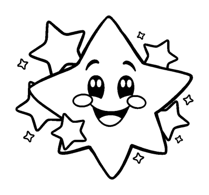 Star Cluster Colouring Page (Kids, Standard)