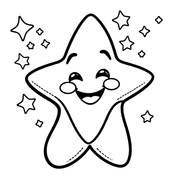 Star Cluster colouring page — free printable for toddlers