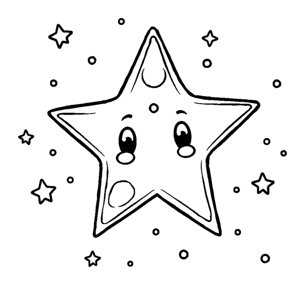 Star Map colouring page — free printable for kids