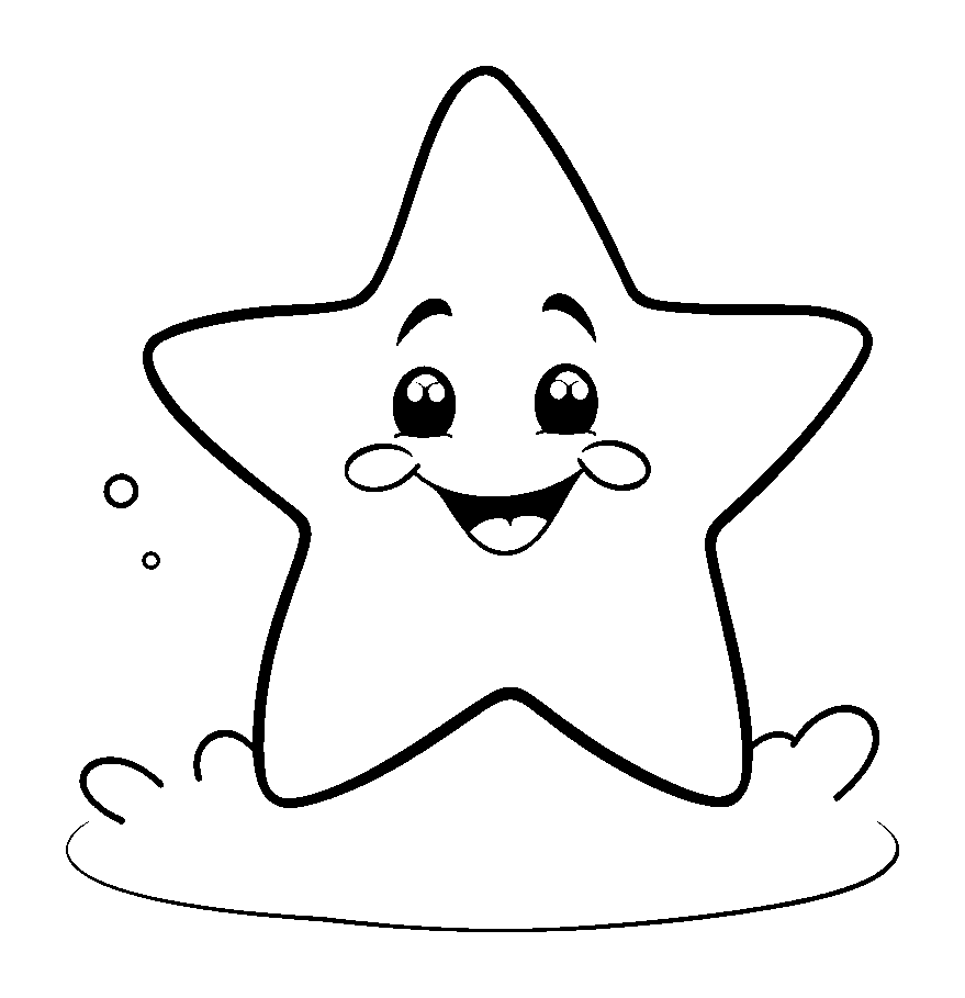 Star colouring page — free printable for toddlers