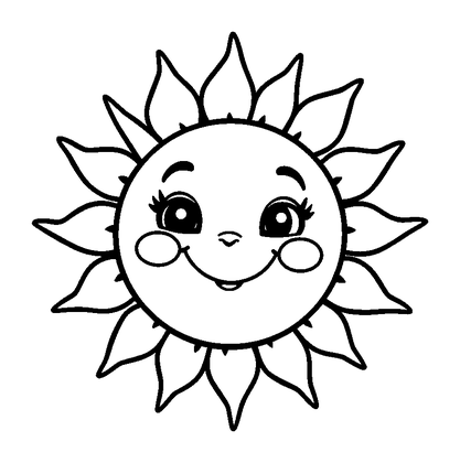 Sun Colouring Page (Kids, Standard)