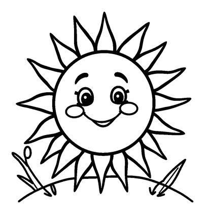 Sun Colouring Page (Toddler, Bold & Easy)