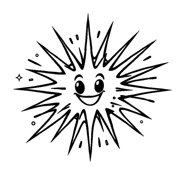 Supernova colouring page — free printable for kids