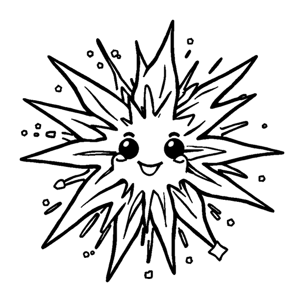 Supernova colouring page — free printable for kids