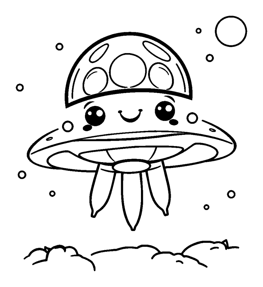 Ufo colouring page — free printable for kids