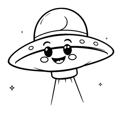 Ufo Colouring Page (Kids, Standard)