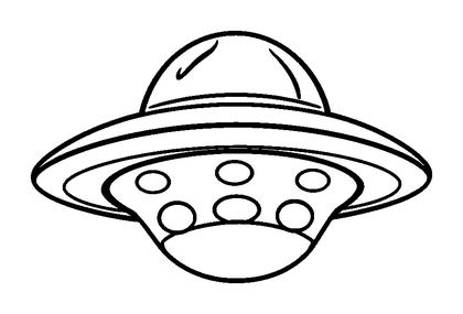 Ufo Colouring Page (Toddler, Bold & Easy)