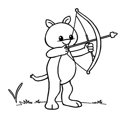 Archery Colouring Page (Kids, Bold & Easy)
