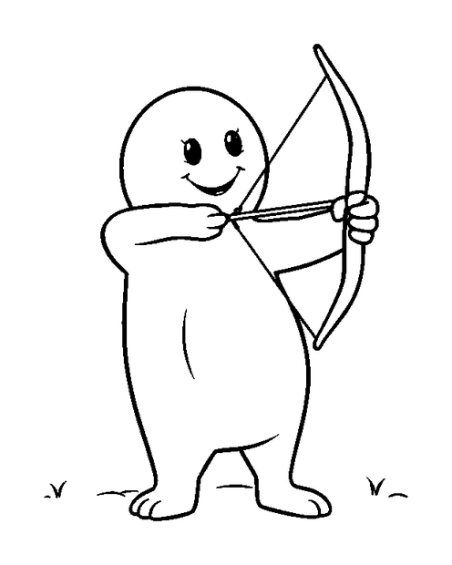 Archery colouring page — free printable for toddlers