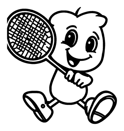 Badminton Colouring Page (Kids, Bold & Easy)