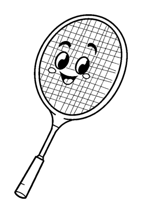Badminton Colouring Page (Kids, Bold & Easy)