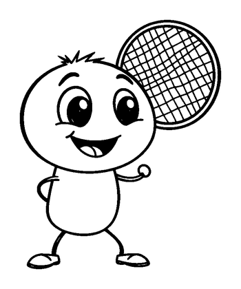 Badminton Colouring Page (Toddler, Bold & Easy)