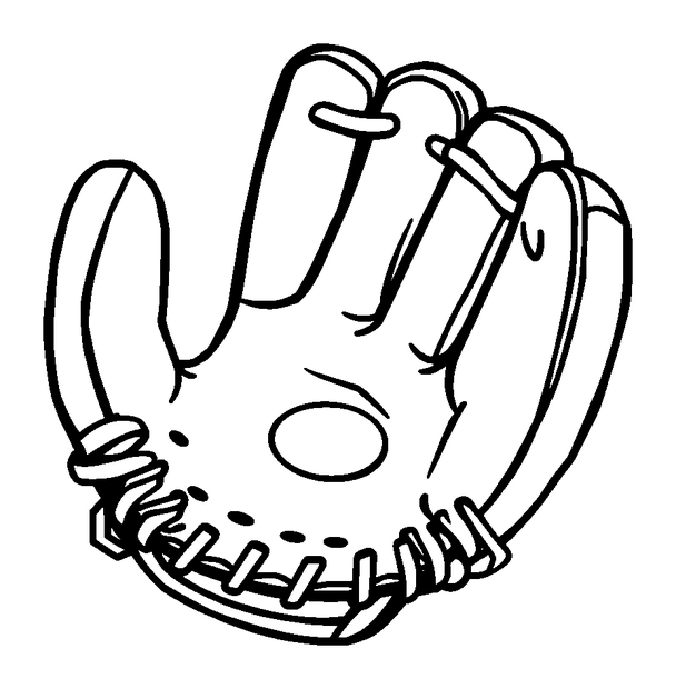 Baseball Glove Mitt colouring page — free printable for kids