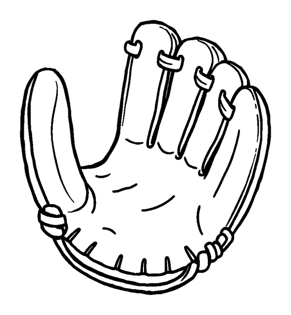 Baseball Glove Mitt colouring page — free printable for kids