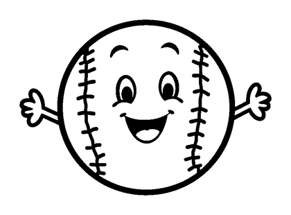 Baseball Colouring Page (Kids, Bold & Easy)
