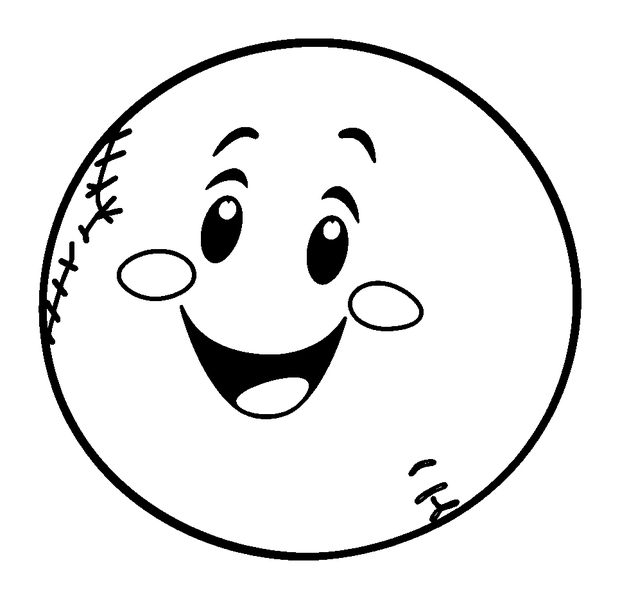 Baseball colouring page — free printable for toddlers