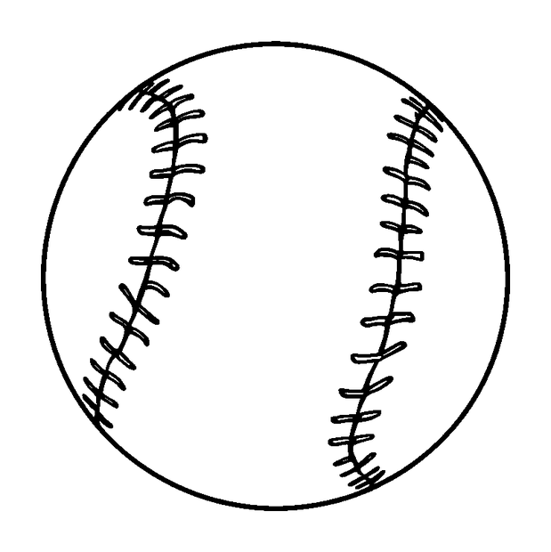 Baseball colouring page — free printable for toddlers