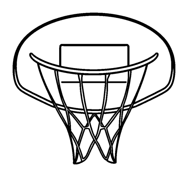 Basketball Hoop colouring page — free printable for kids