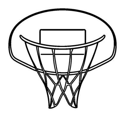 Basketball Hoop Colouring Page (Kids, Bold & Easy)