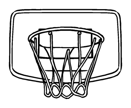 Basketball Hoop Colouring Page (Kids, Standard)