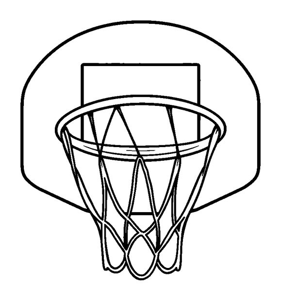 Basketball Hoop colouring page — free printable for kids