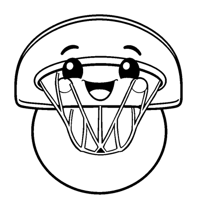 Basketball Hoop Colouring Page (Toddler, Bold & Easy)