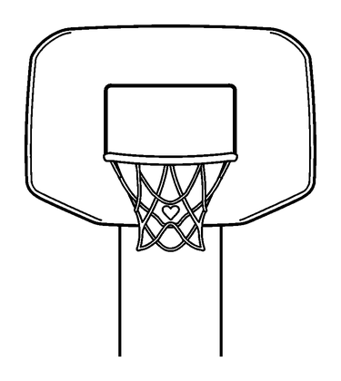 Basketball Hoop Colouring Page (Toddler, Bold & Easy)