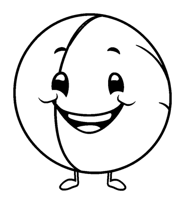 Basketball Colouring Page (Toddler, Bold & Easy)