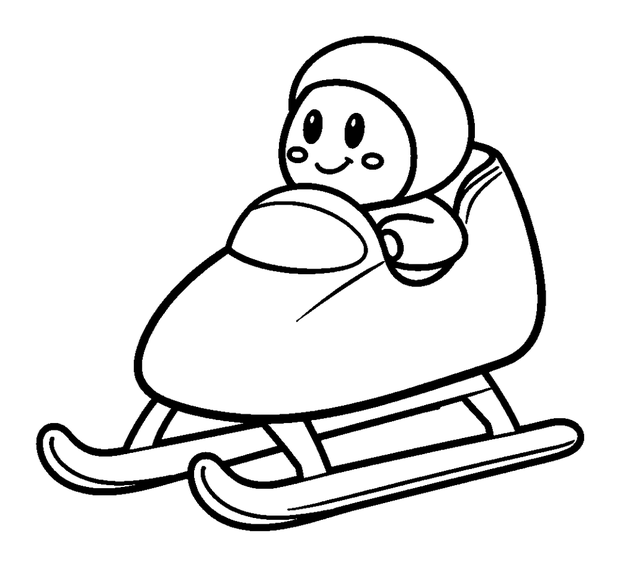 Bobsled colouring page — free printable for kids