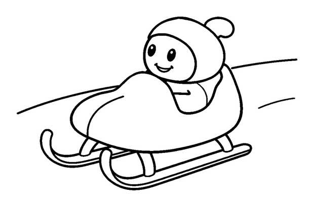 Bobsled colouring page — free printable for kids