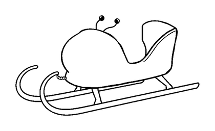 Bobsled Colouring Page (Toddler, Bold & Easy)
