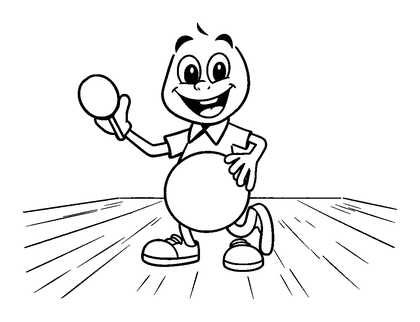 Bowling Colouring Page (Kids, Standard)