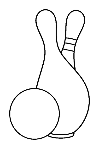 Bowling colouring page — free printable for toddlers
